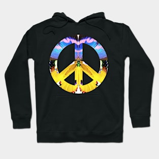 Peace Sign Support Life Humanity Hope Compassion Nature Inspired Psychedelic Kaleidoscope Hippie Flower Power Expressive Youthful Hoodie